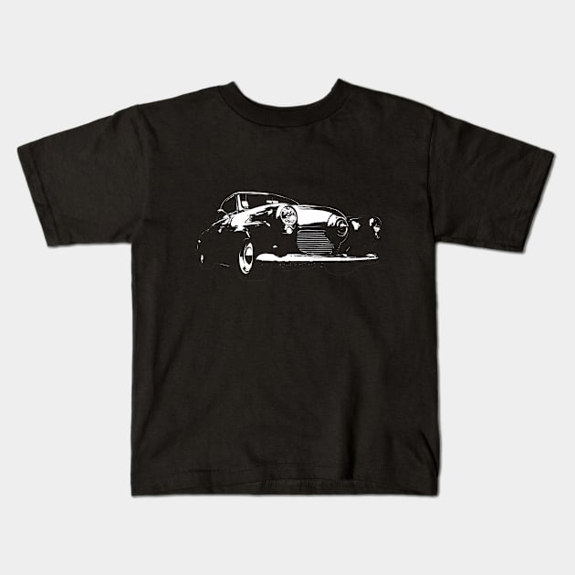 1950 Studebaker white Kids T-Shirt by GrizzlyVisionStudio